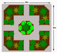 Raised bed plan for a formal garden